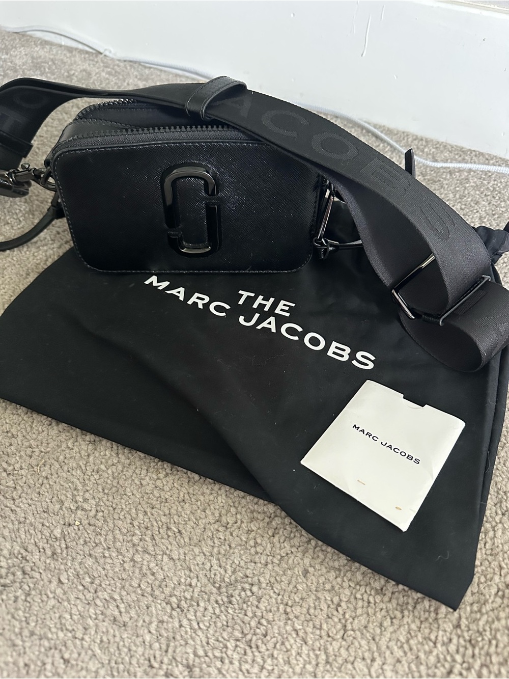 Marc Jacobs Black Leather Snapshot Belt Bag